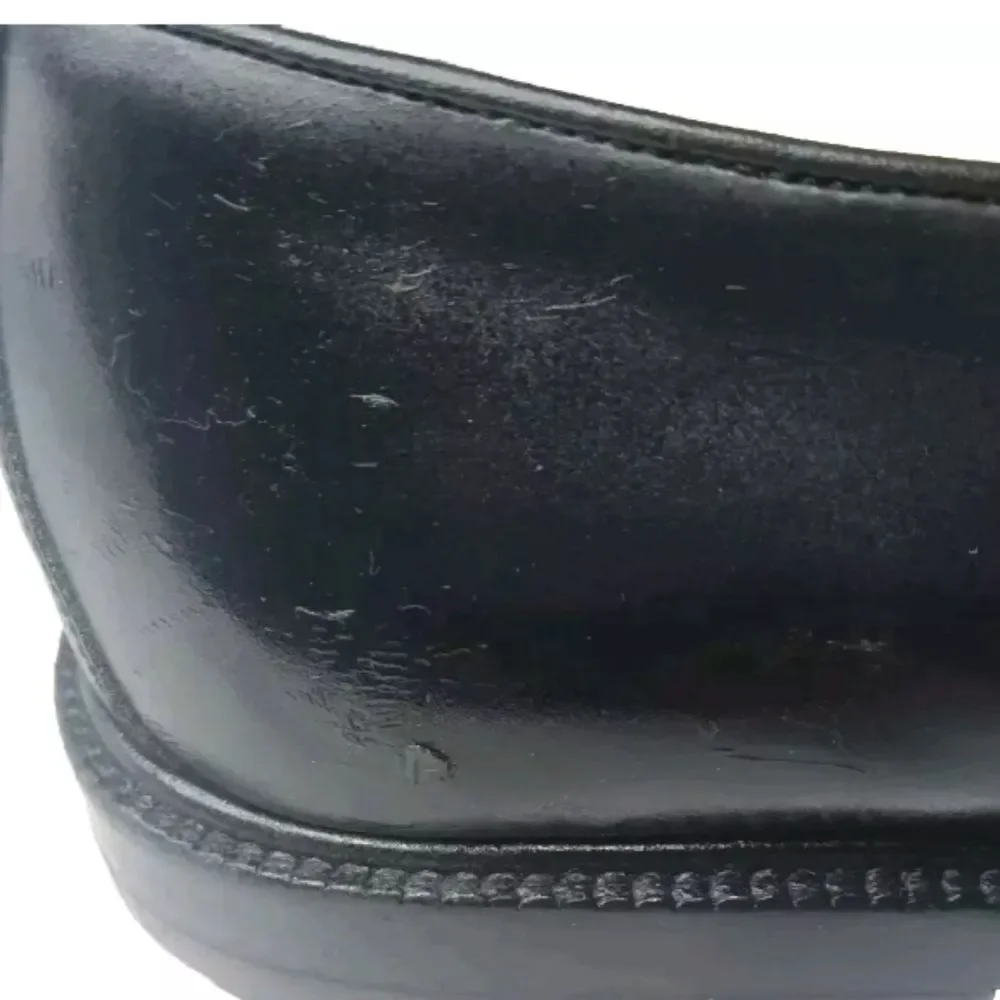 Gucci Men's Shoes Size 8.5 D Penny Loafers Black Leather Vintage